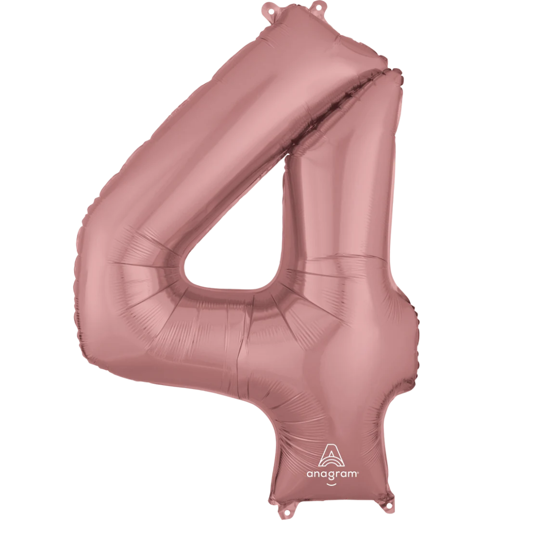 Foil Number Balloon 4 Rose Gold