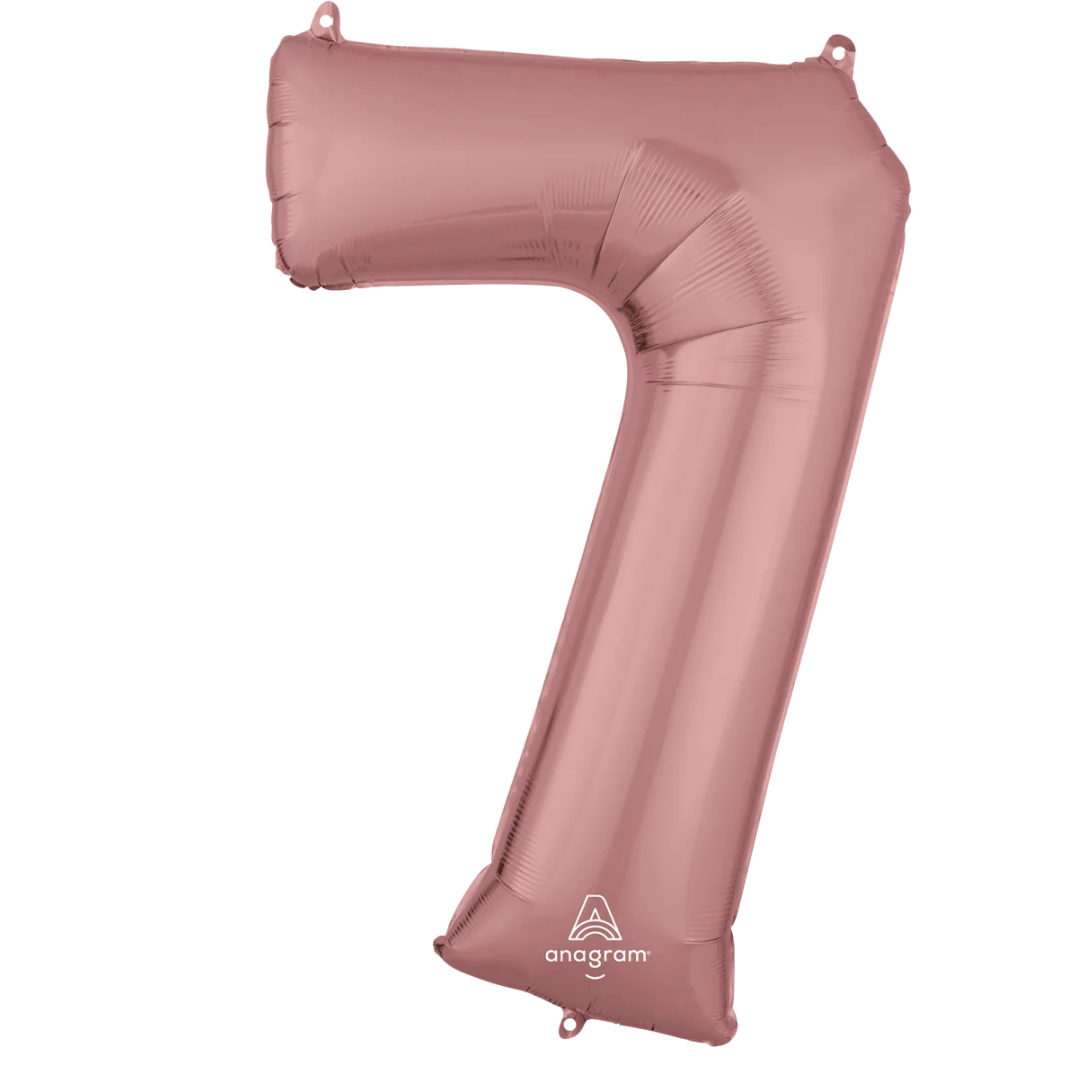 Foil Number Balloon 7 Rose Gold