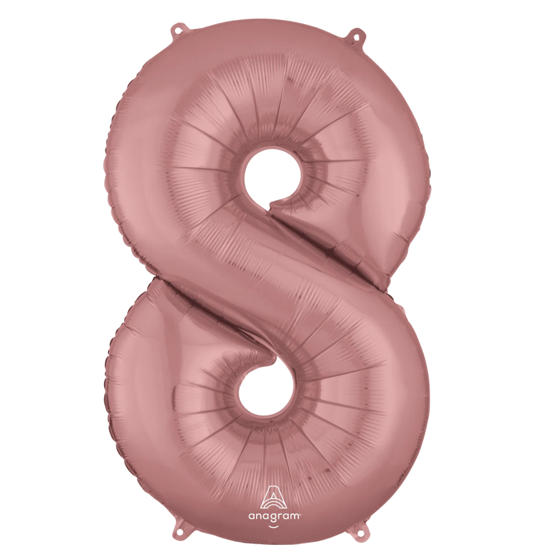 Foil Number Balloon 8 Rose Gold