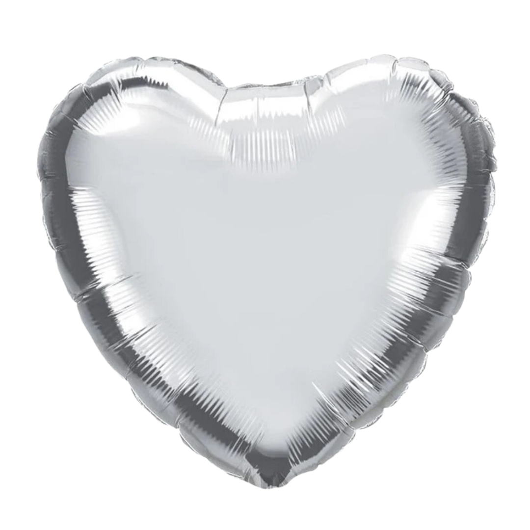 Heart Shape Foil Silver