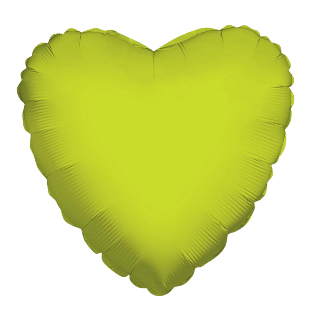 Heart Shape Foil Lime Green