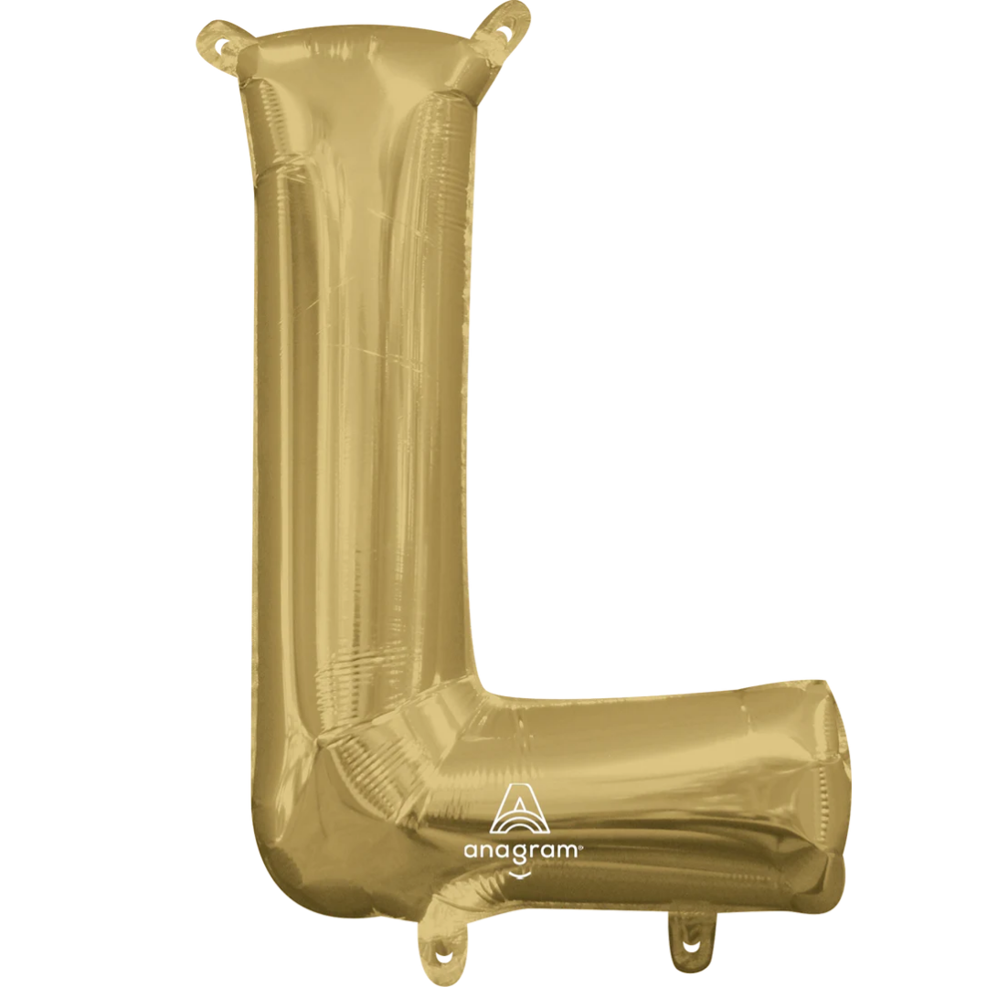 Letra L en oro blanco laminado