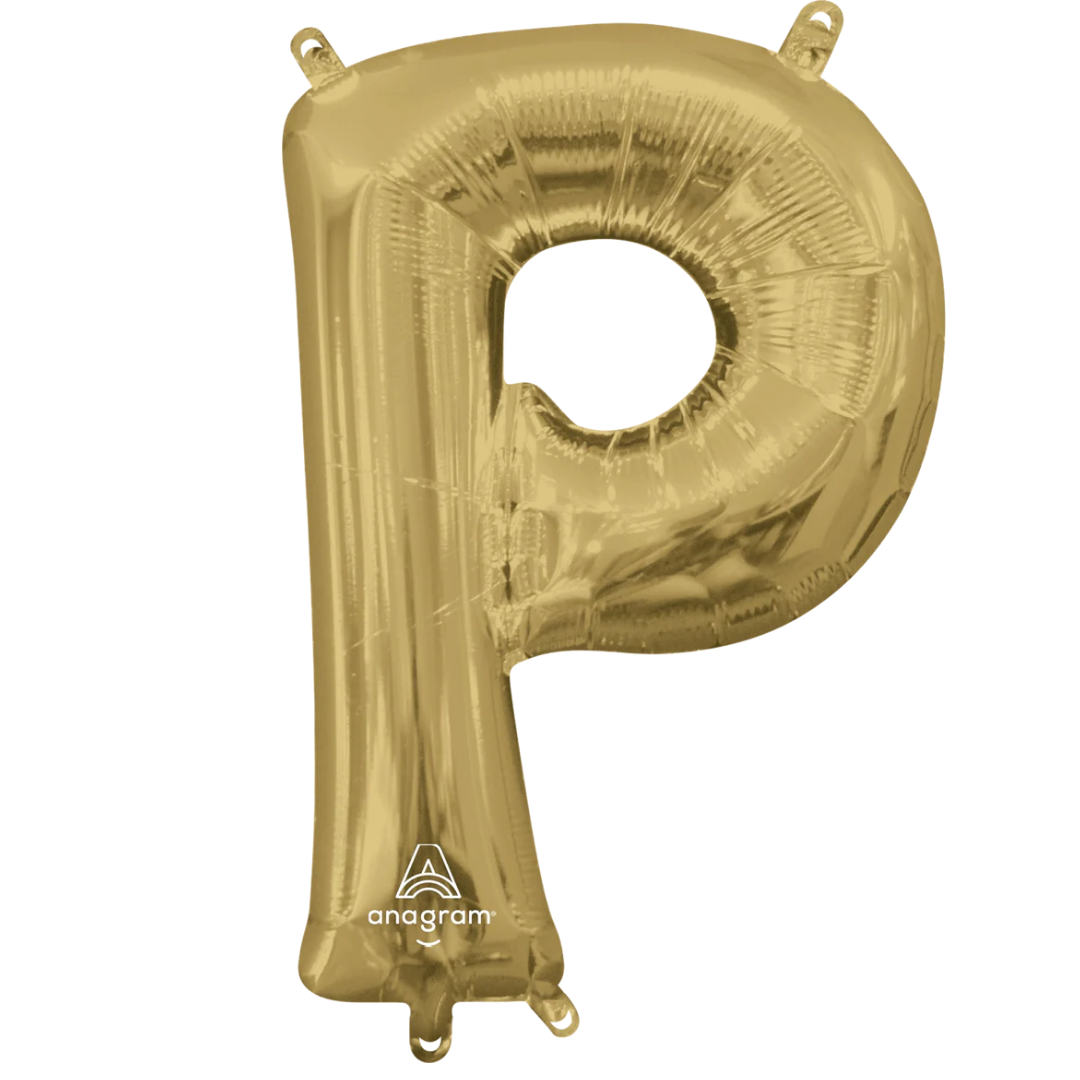 Letra P en oro blanco laminado