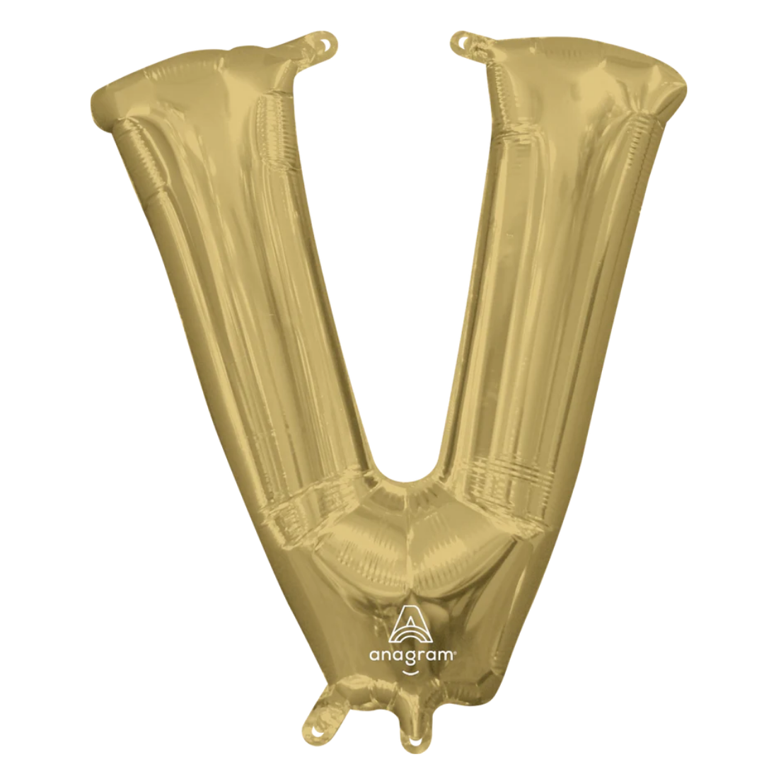 Foil White Gold Letter V