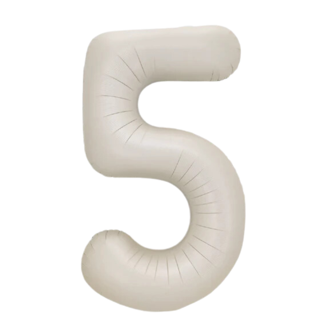 34” Foil Number Balloon 5 Latte