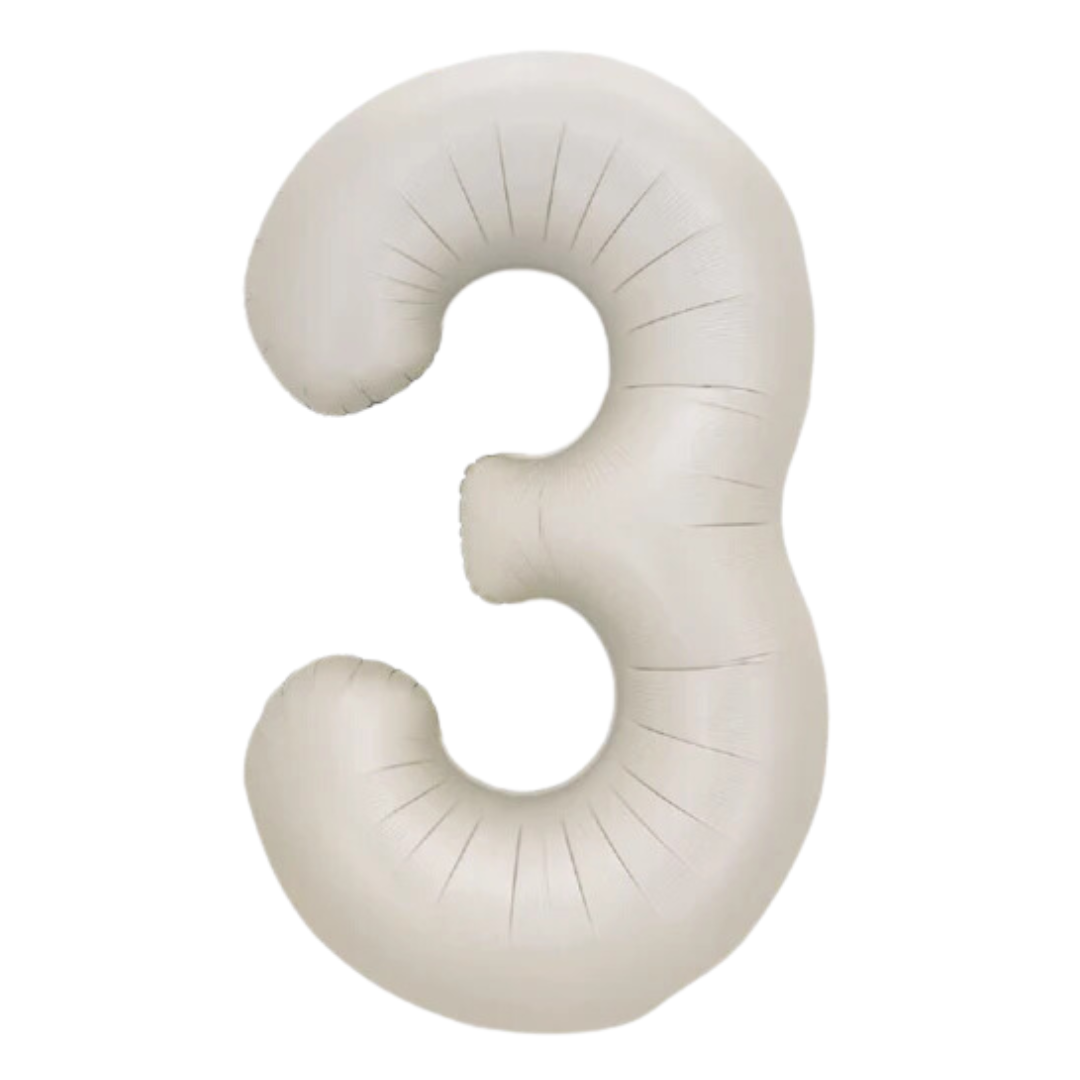 34” Foil Number Balloon 3 Latte