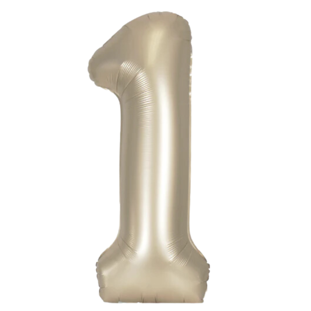34” Foil Number Balloon 1 Champagne