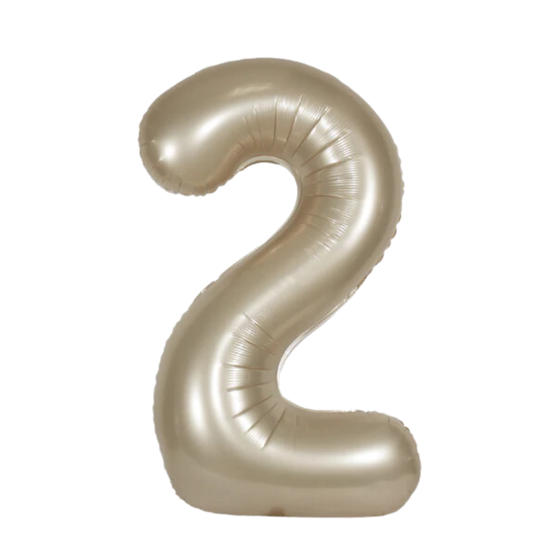 34” Foil Number Balloon 2 Champagne