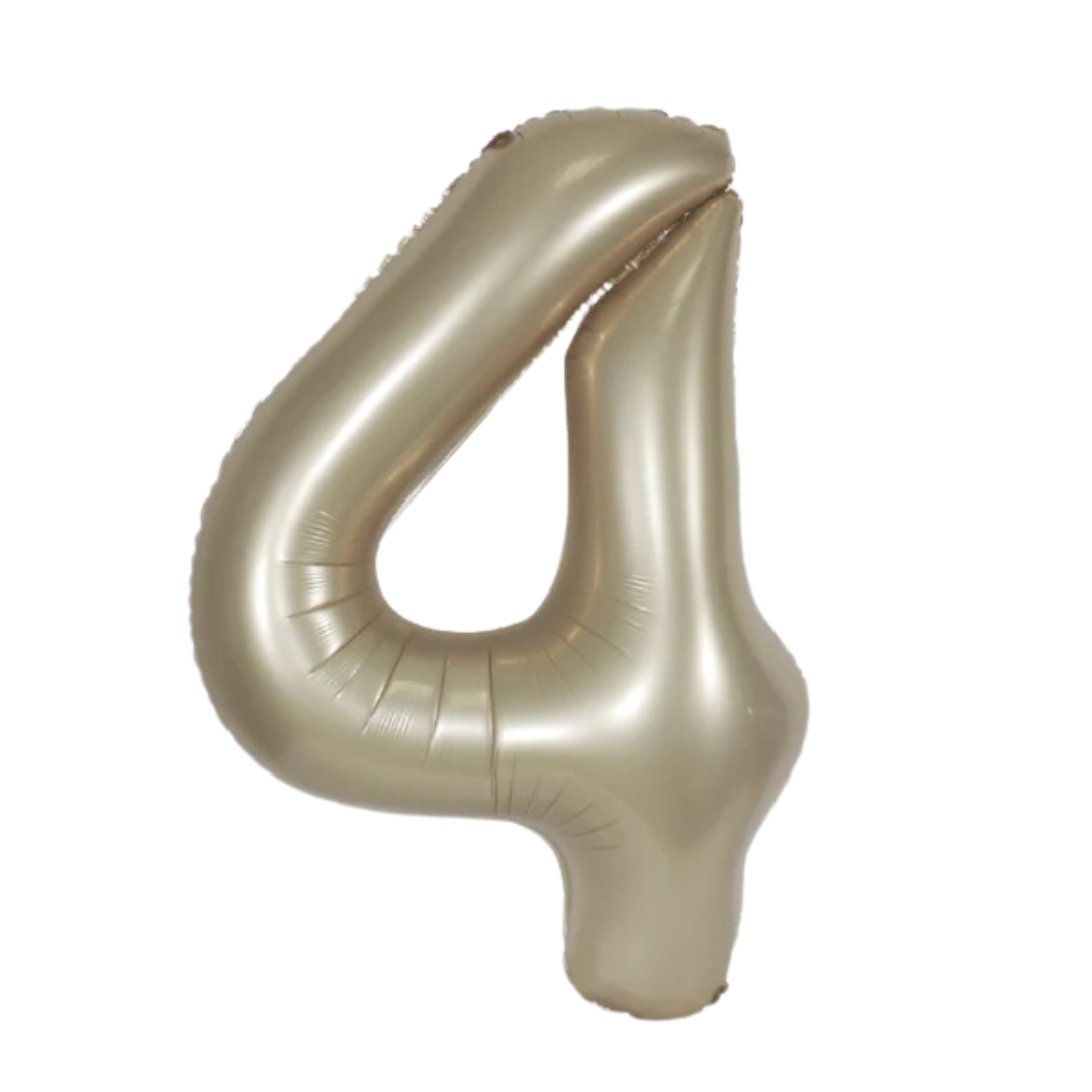 34” Foil Number Balloon 4 Champagne
