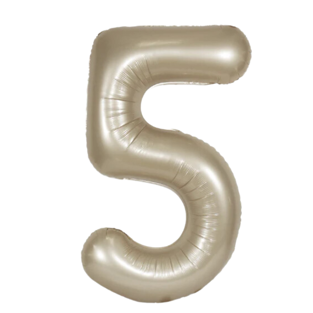 34” Foil Number Balloon 5 Champagne