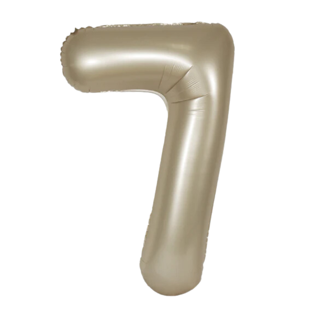 34” Foil Number Balloon 7 Champagne