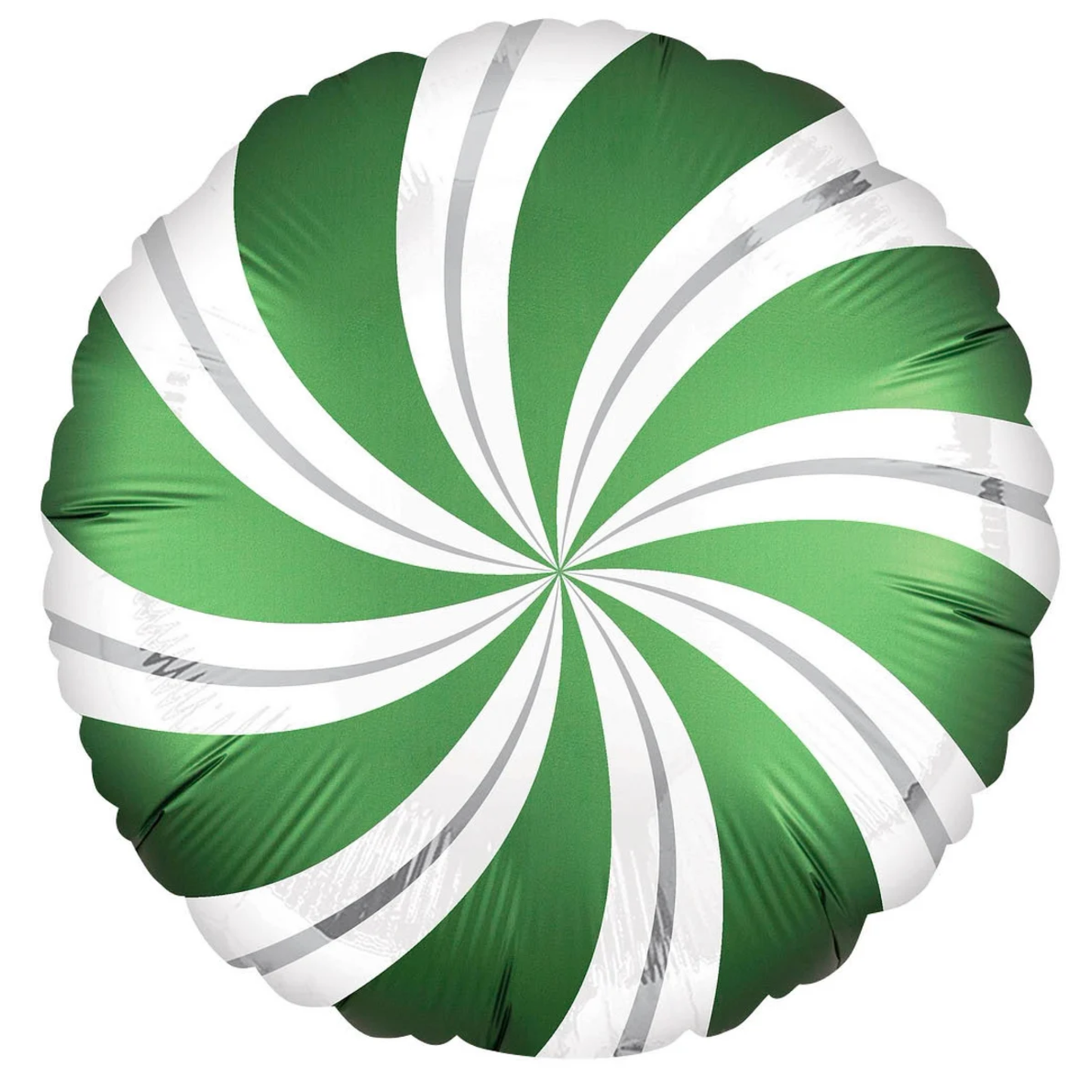 Green Peppermint Swirl Foil Balloon