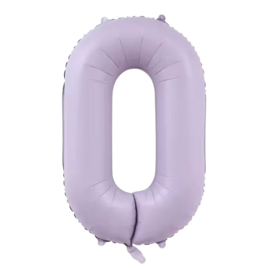 Number 0 Foil Balloon  Lilac  40"