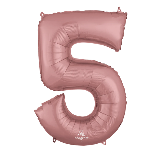 Foil Number Balloon 5 Rose Gold