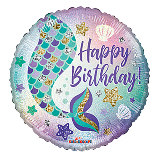 Happy Birthday Mermaid Holographic