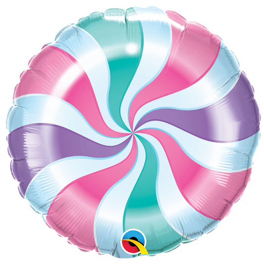 Pastel Swirl 18" Round Foil Balloon
