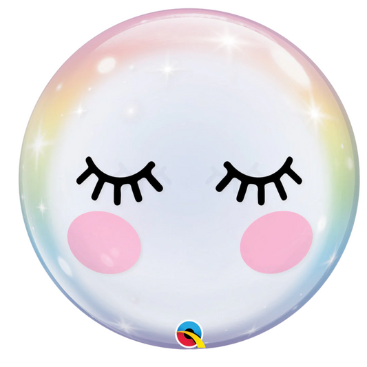 Pastel Rainbow Face Orbz Foil Balloon