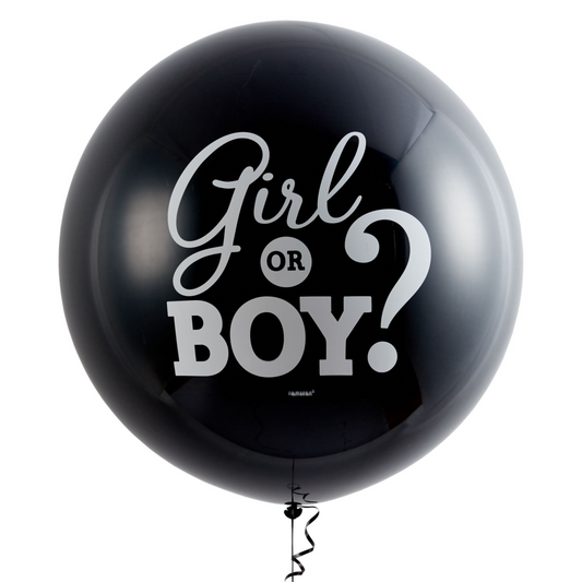 Gender Reveal Black Balloon