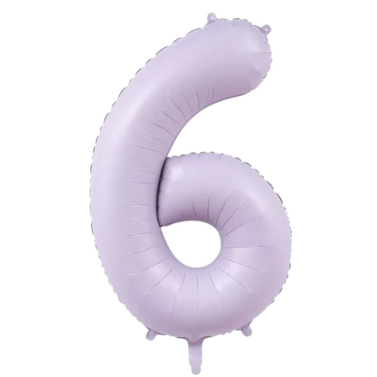 Number 6 Foil Balloon  Lilac  40"